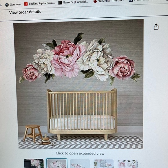 NWOT Peony wall decal 31” x 31” - Picture 3 of 6